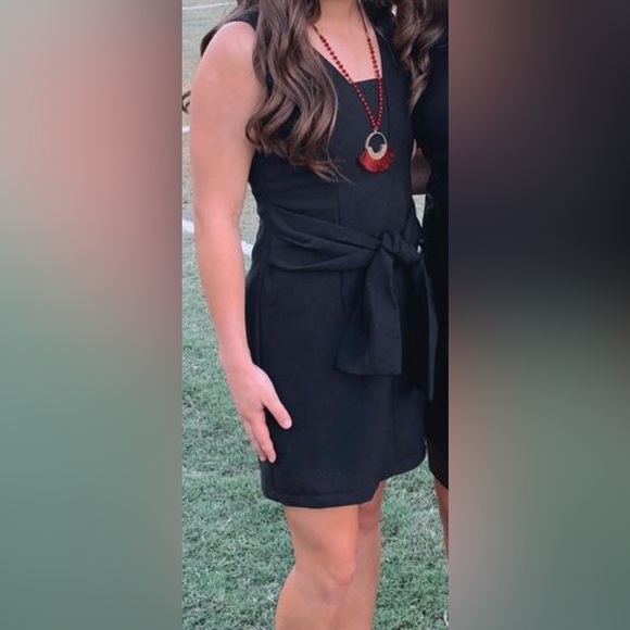 Do+Be black mini/midi dress; front tie; black; small; worn once; no flaws - Picture 7 of 7